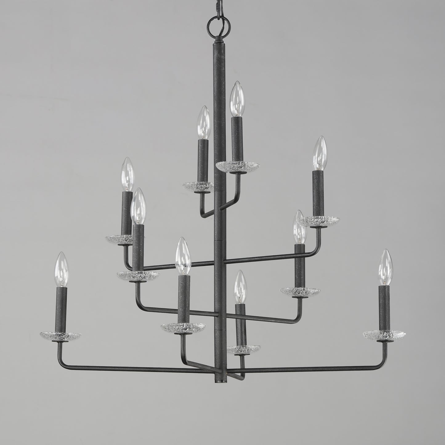 12329TCAR - 10 Light Madeira 30" Chandelier - Anthracite