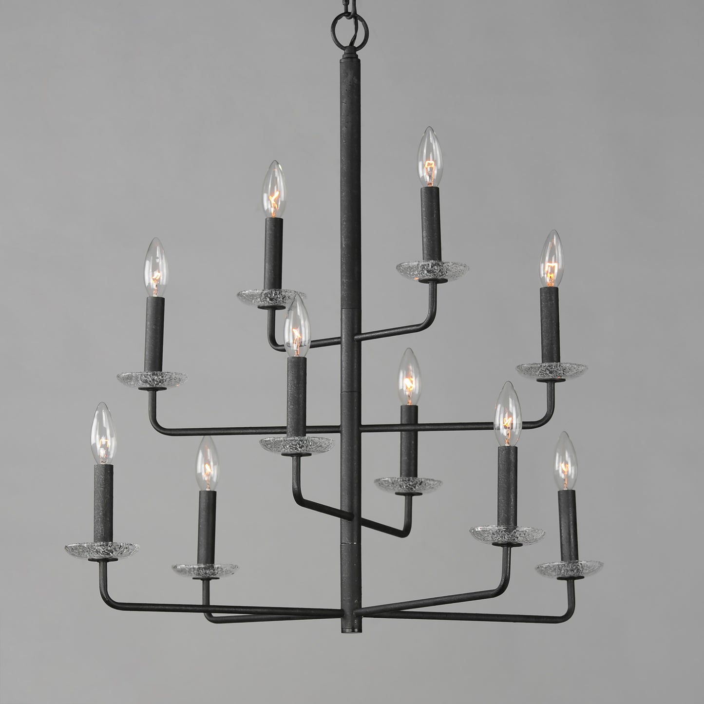 12329TCAR - 10 Light Madeira 30" Chandelier - Anthracite
