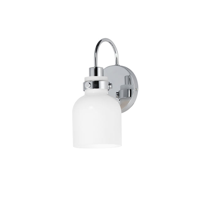 12331WTPC - 1 Light Milk 5" Wall Sconce - Polished Chrome