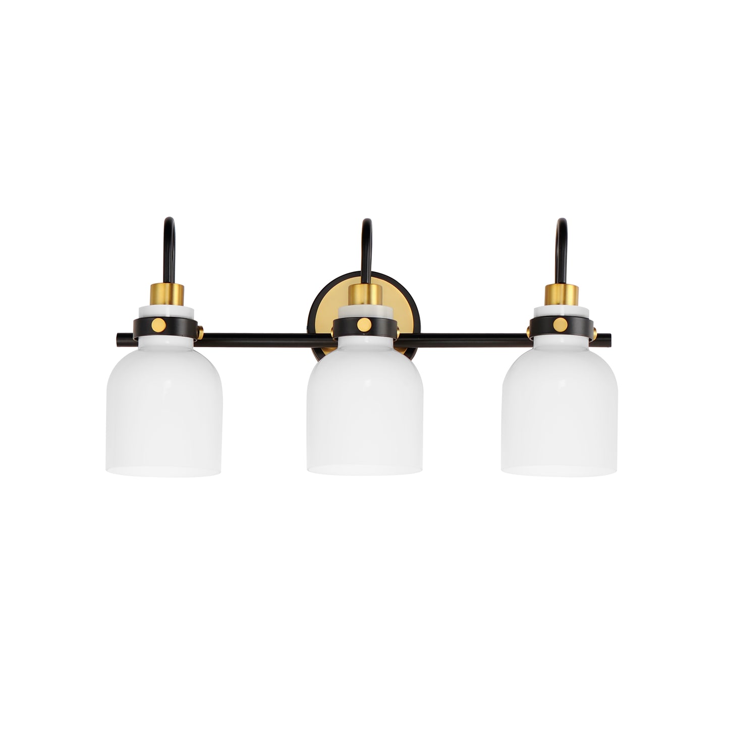 12333WTBKSBR - 3 Light Milk 22" Vanity Light - Satin Brass