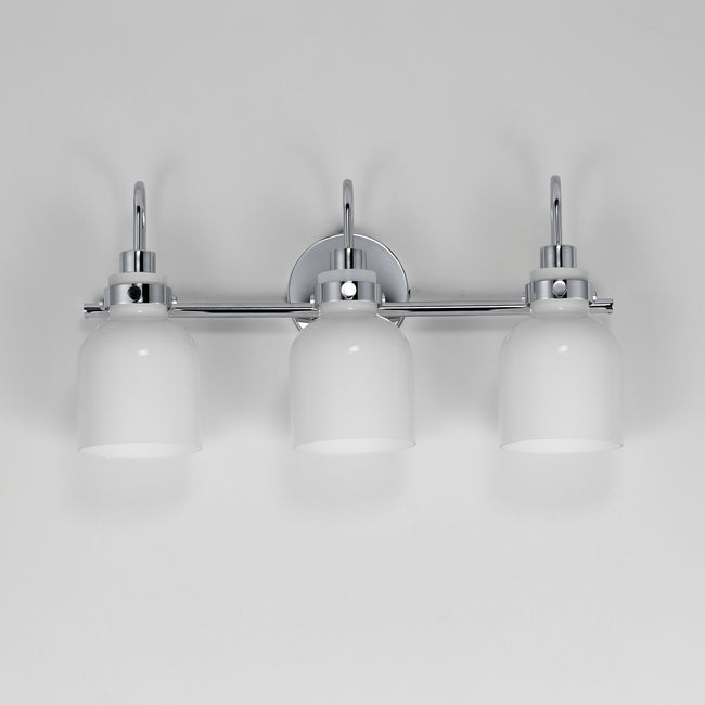 12333WTPC - 3 Light Milk 22" Vanity Light - Polished Chrome