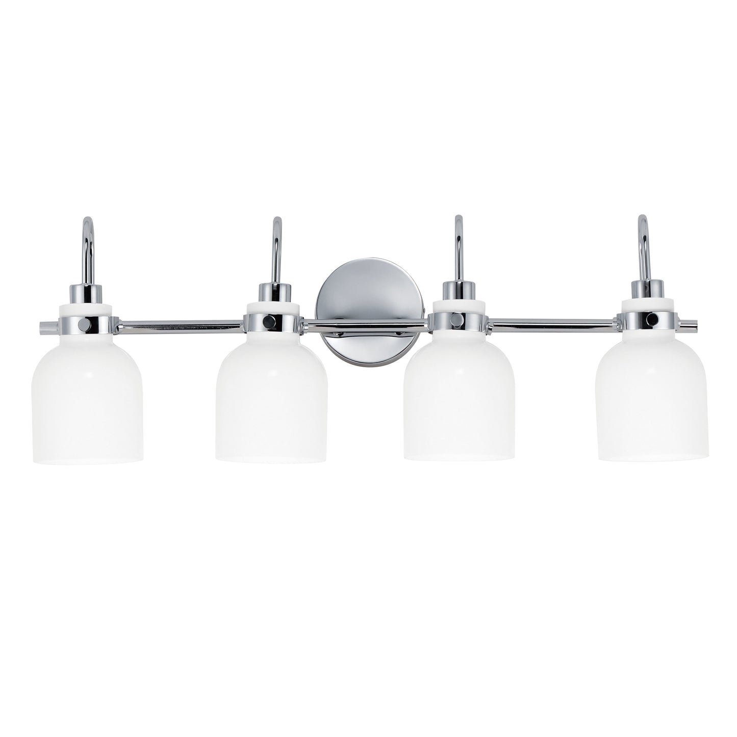 12334WTPC - 4 Light Milk 31" Vanity Light - Polished Chrome