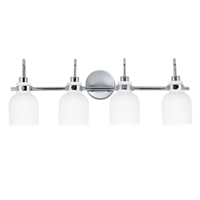12334WTPC - 4 Light Milk 31" Vanity Light - Polished Chrome