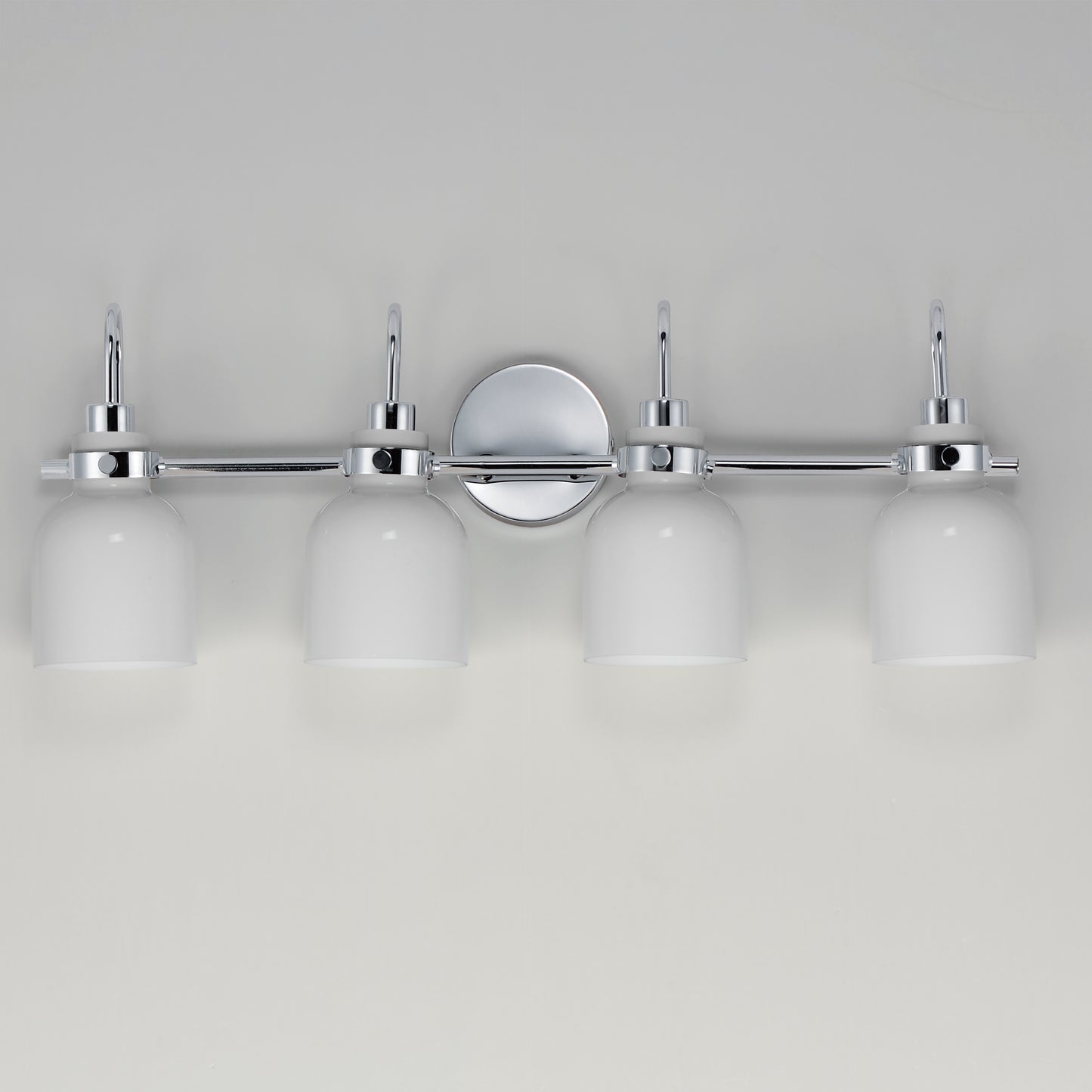 12334WTPC - 4 Light Milk 31" Vanity Light - Polished Chrome