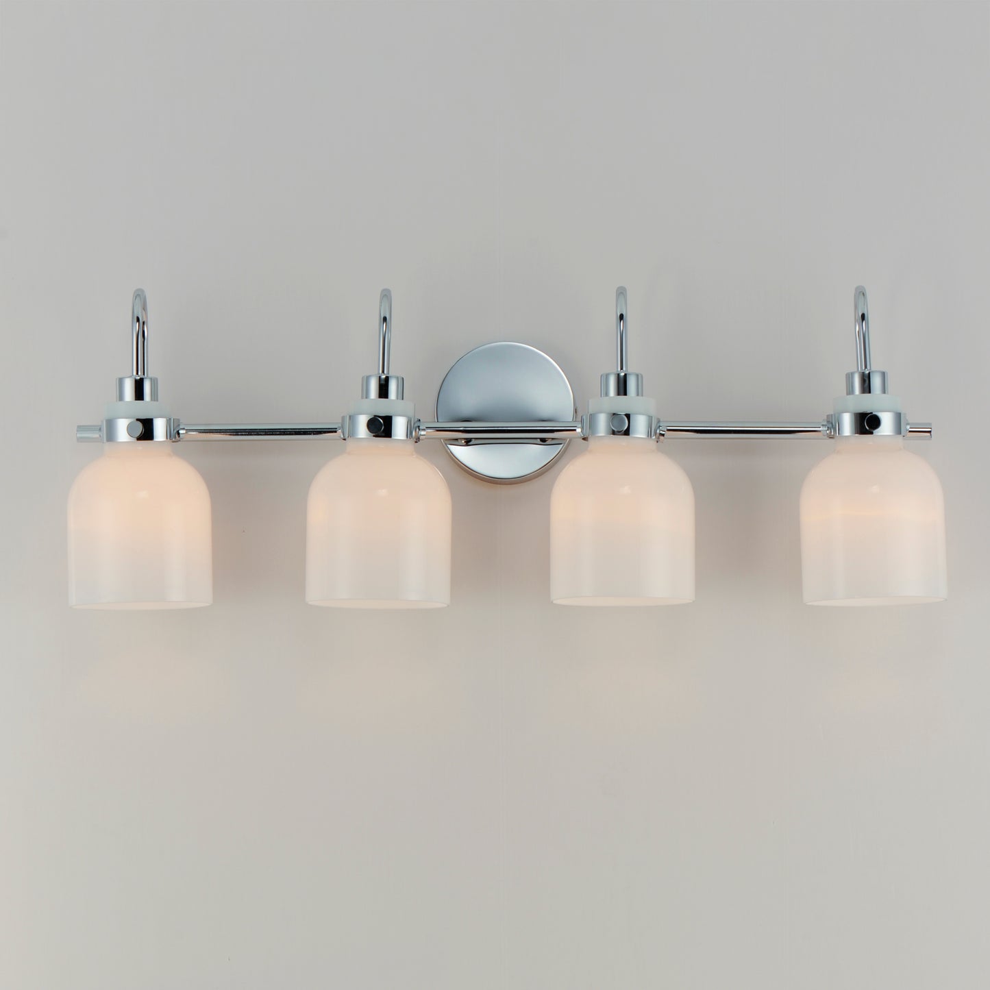 12334WTPC - 4 Light Milk 31" Vanity Light - Polished Chrome