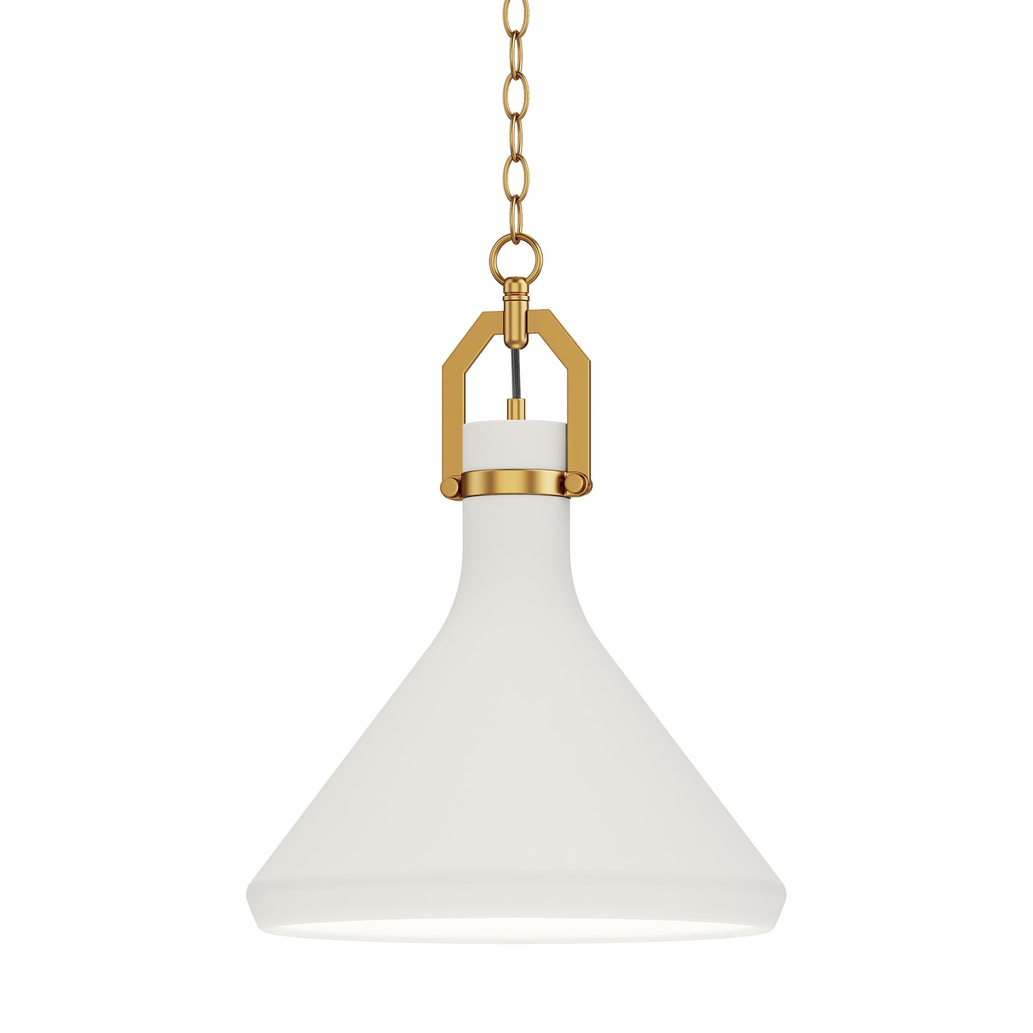 12383WTSBR - 1 Light Lumi 13" Pendant - Satin Brass