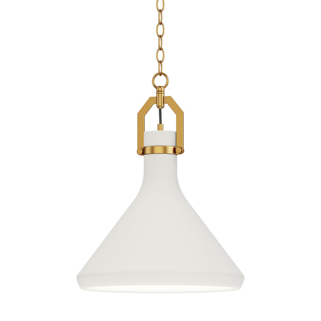 12383WTSBR - 1 Light Lumi 13" Pendant - Satin Brass