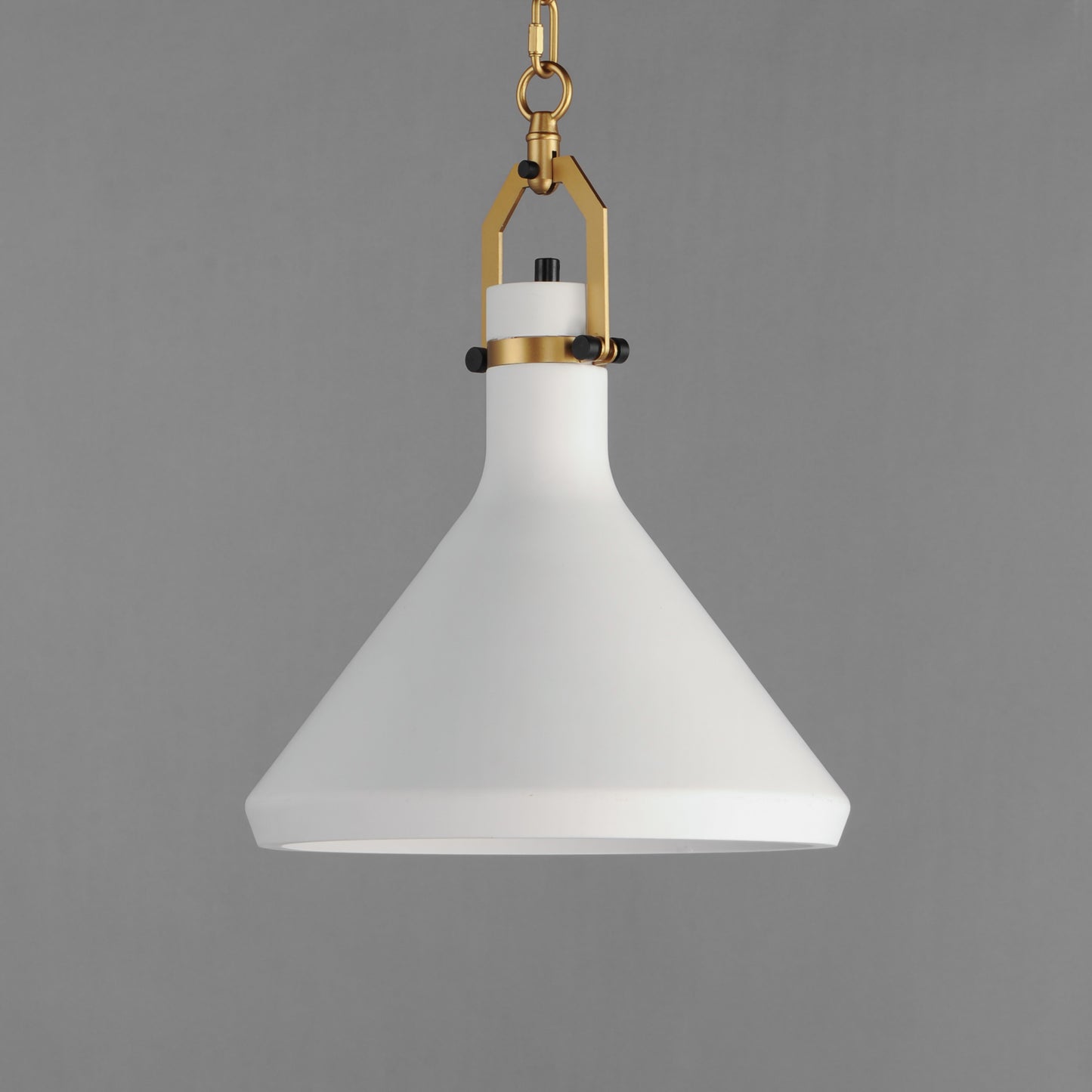 12383WTSBR - 1 Light Lumi 13" Pendant - Satin Brass