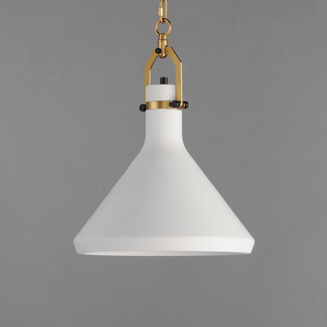 12383WTSBR - 1 Light Lumi 13" Pendant - Satin Brass