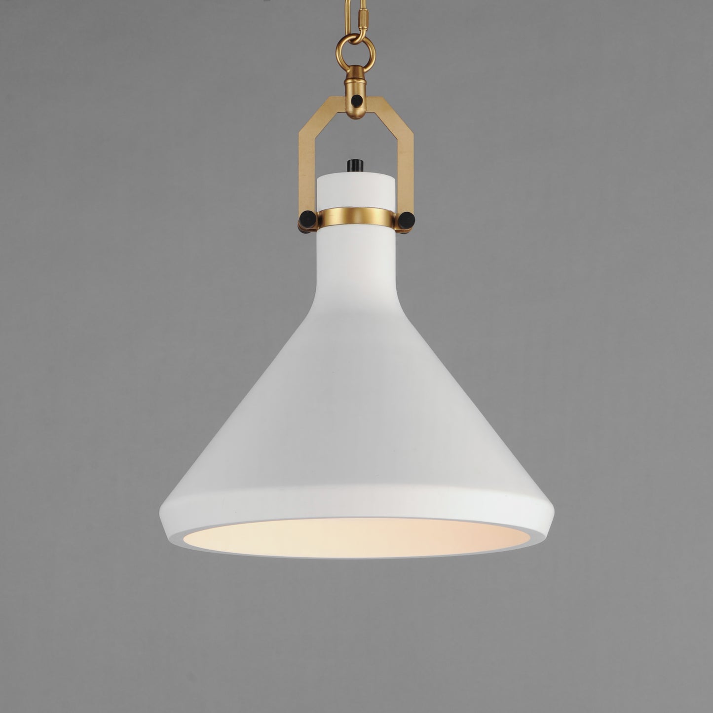 12383WTSBR - 1 Light Lumi 13" Pendant - Satin Brass