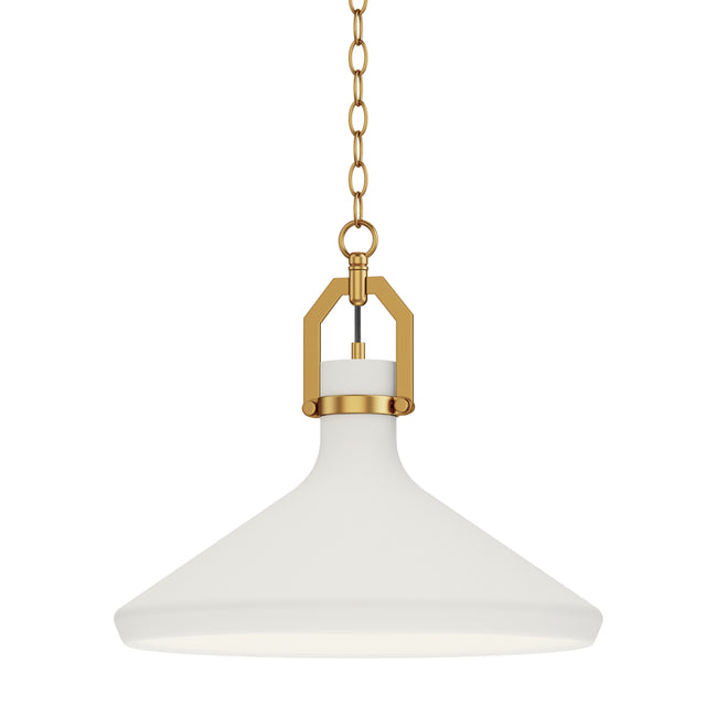 12386WTSBR - 1 Light Lumi 16" Pendant - Satin Brass