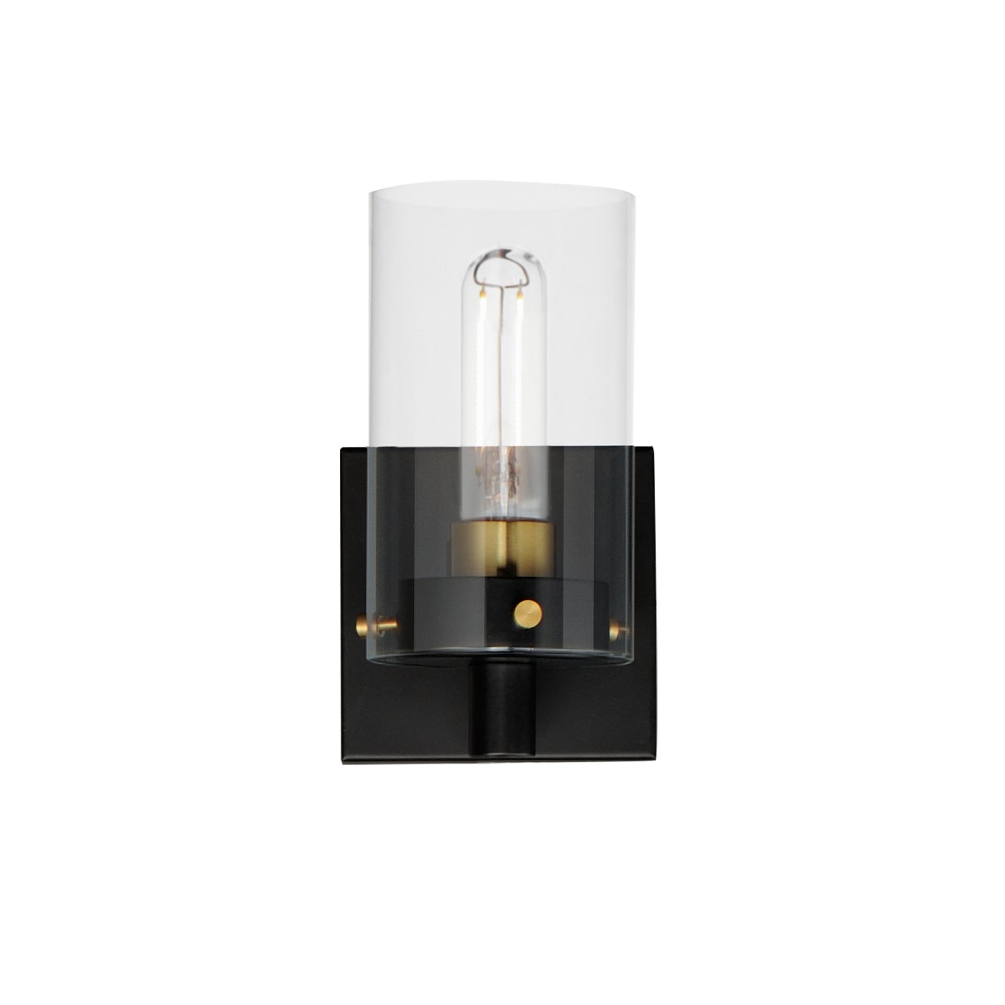 12401CLBKSBR - 1 Light Pinn 4.75" Wall Sconce - Black / Satin Brass