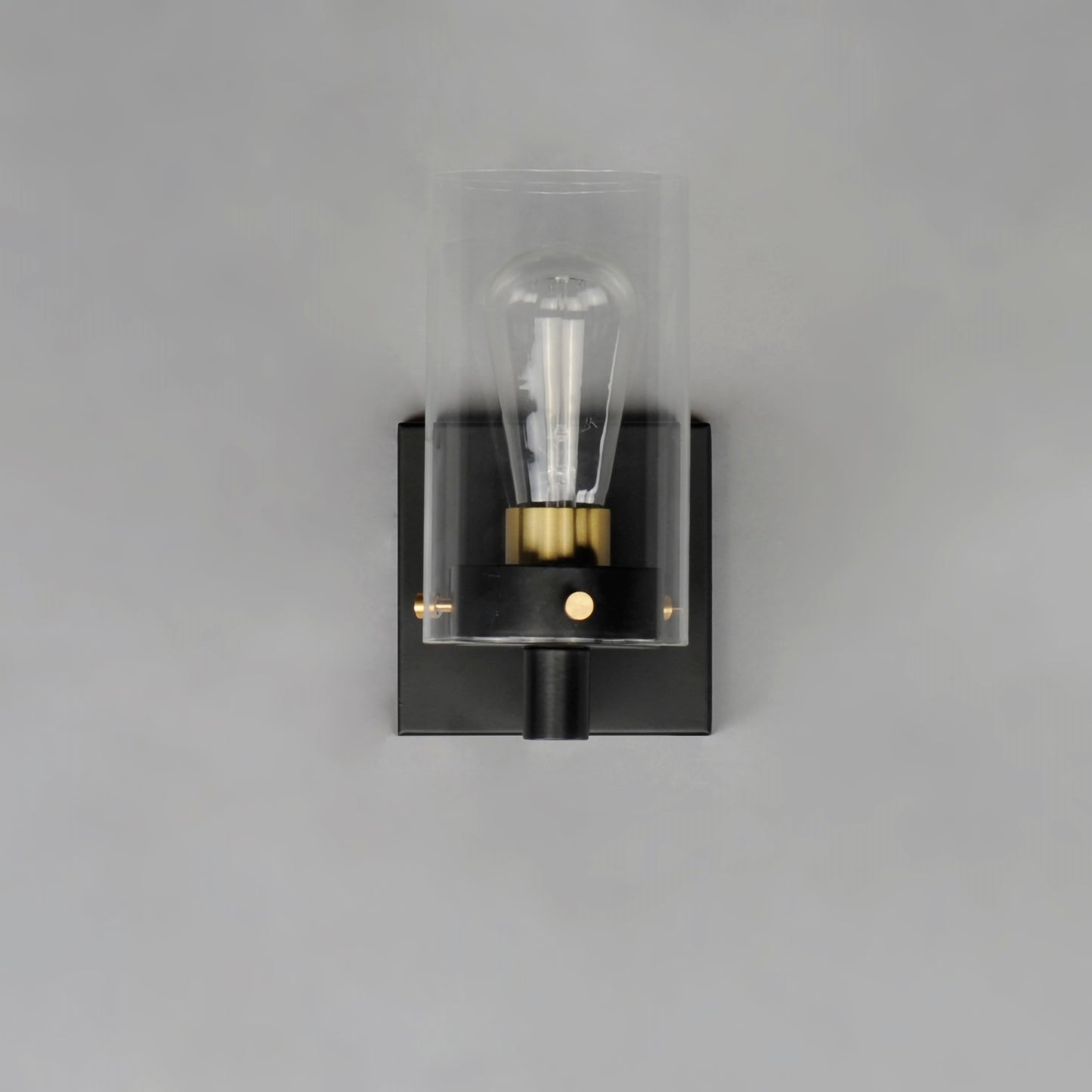 12401CLBKSBR - 1 Light Pinn 4.75" Wall Sconce - Black / Satin Brass