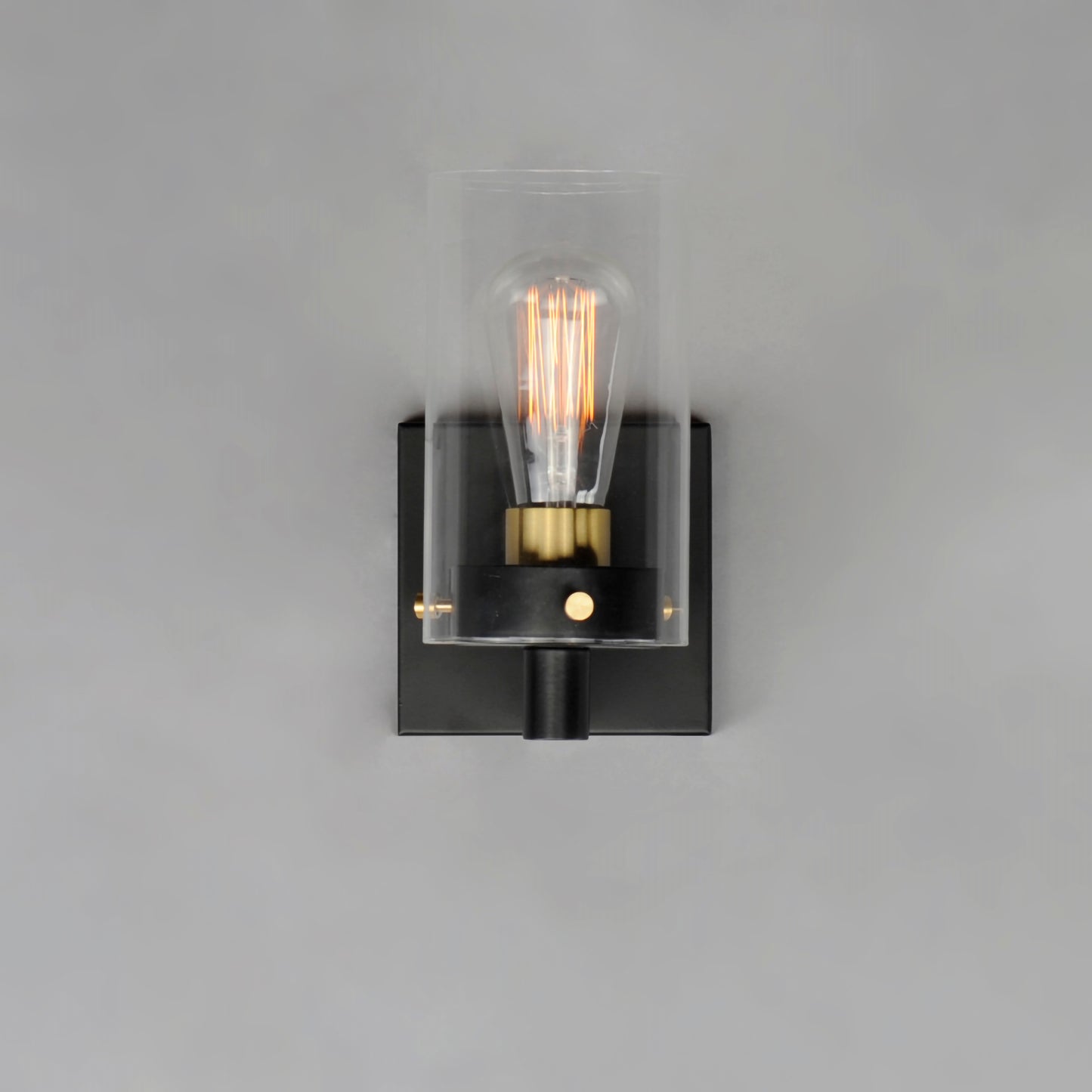 12401CLBKSBR - 1 Light Pinn 4.75" Wall Sconce - Black / Satin Brass
