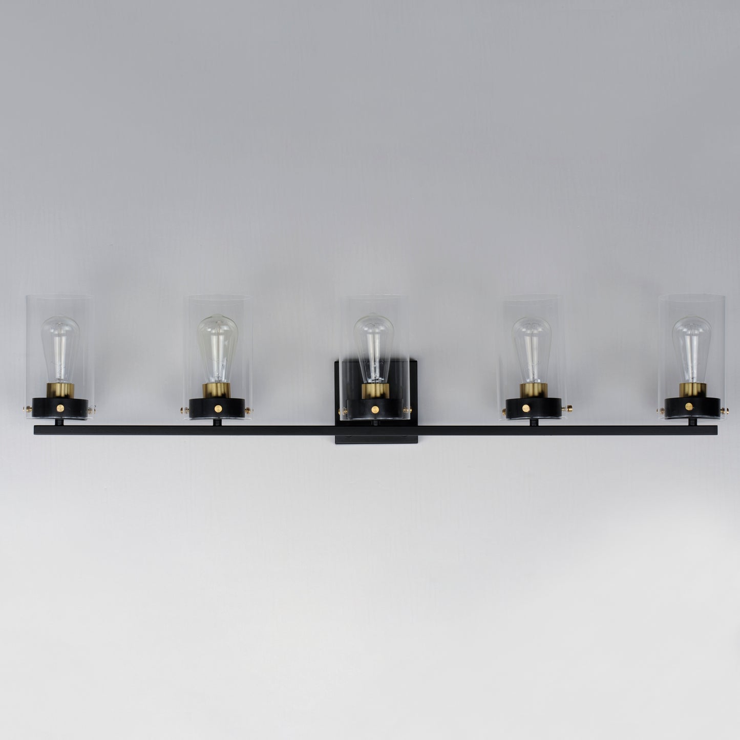 12405CLBKSBR - 5 Light Pinn 39" Vanity Light - Black / Satin Brass