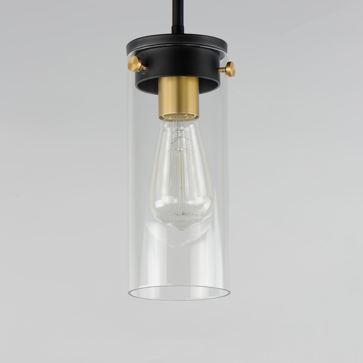 12406CLBKSBR - 1 Light Pinn 5" Pendant - Black / Satin Brass