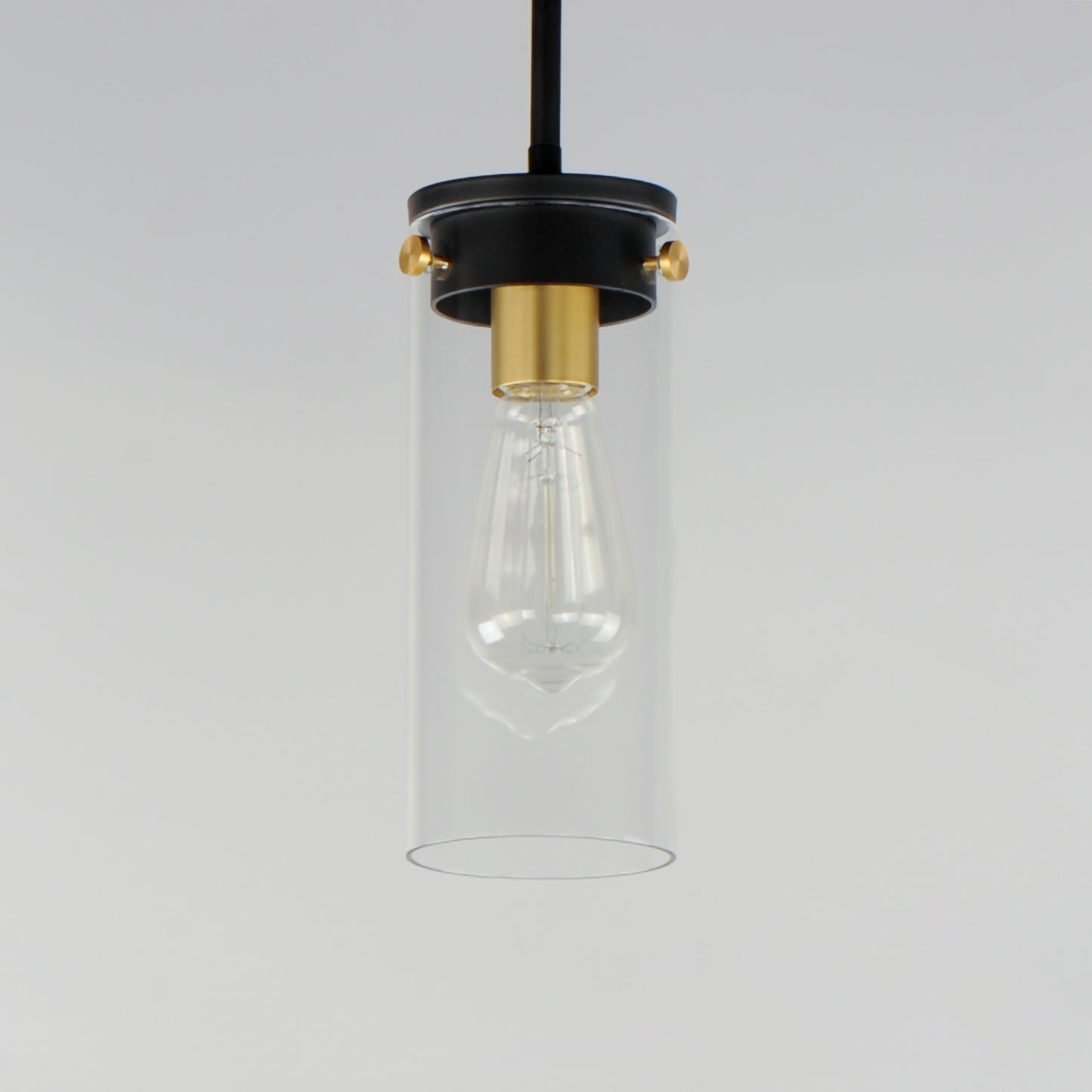 12406CLBKSBR - 1 Light Pinn 5" Pendant - Black / Satin Brass
