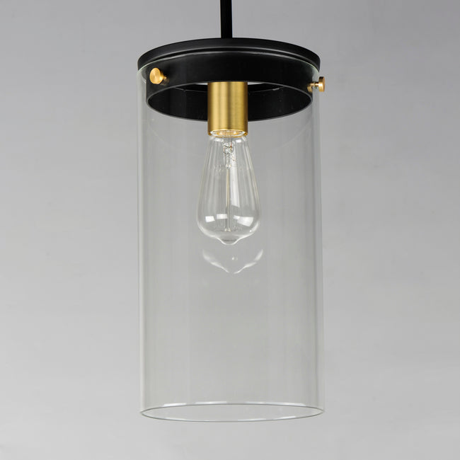 12408CLBKSBR - 1 Light Pinn 8" Pendant - Black / Satin Brass