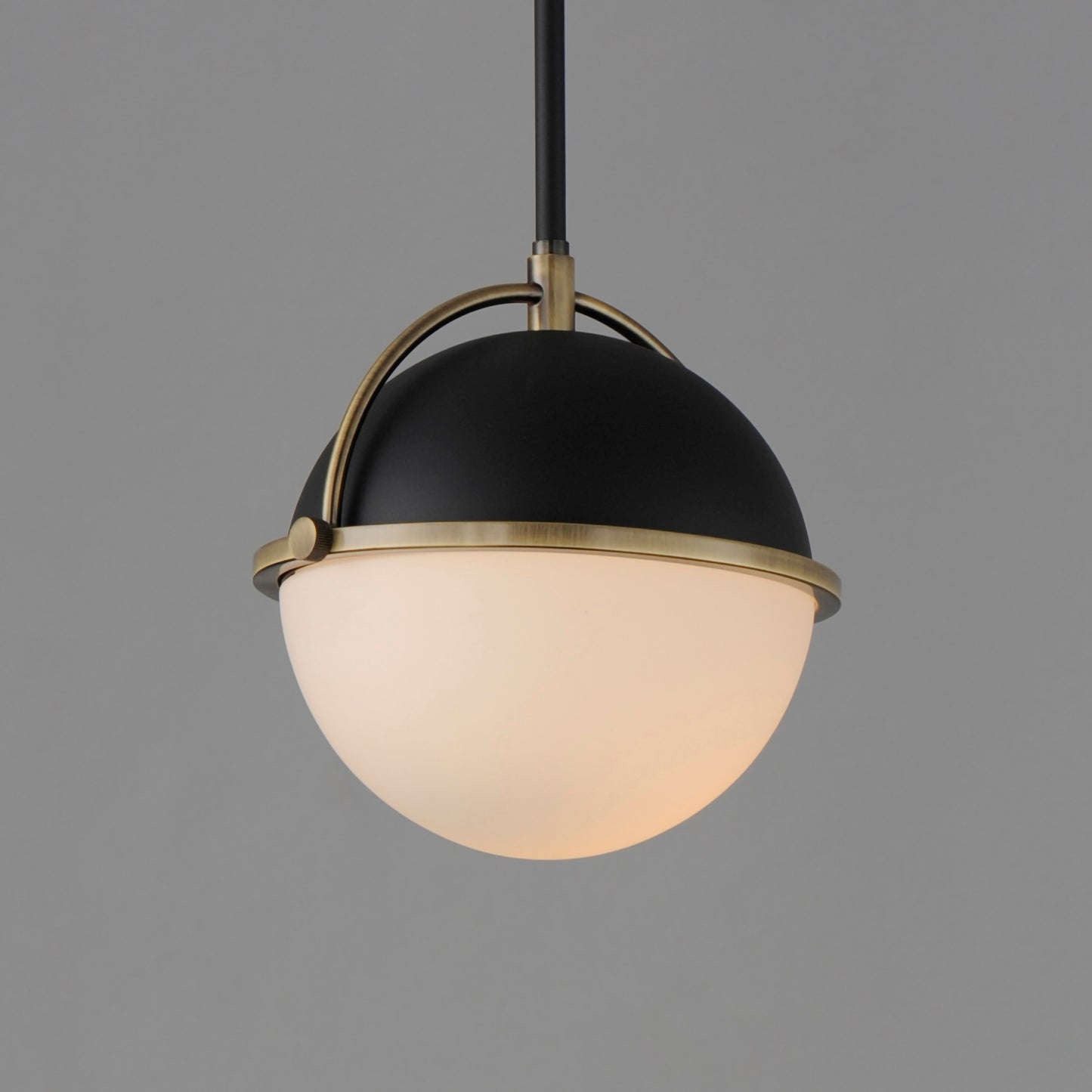 12411SWBKWBR - 1 Light Duke 9.5" Pendant - Black/Weathered Brass