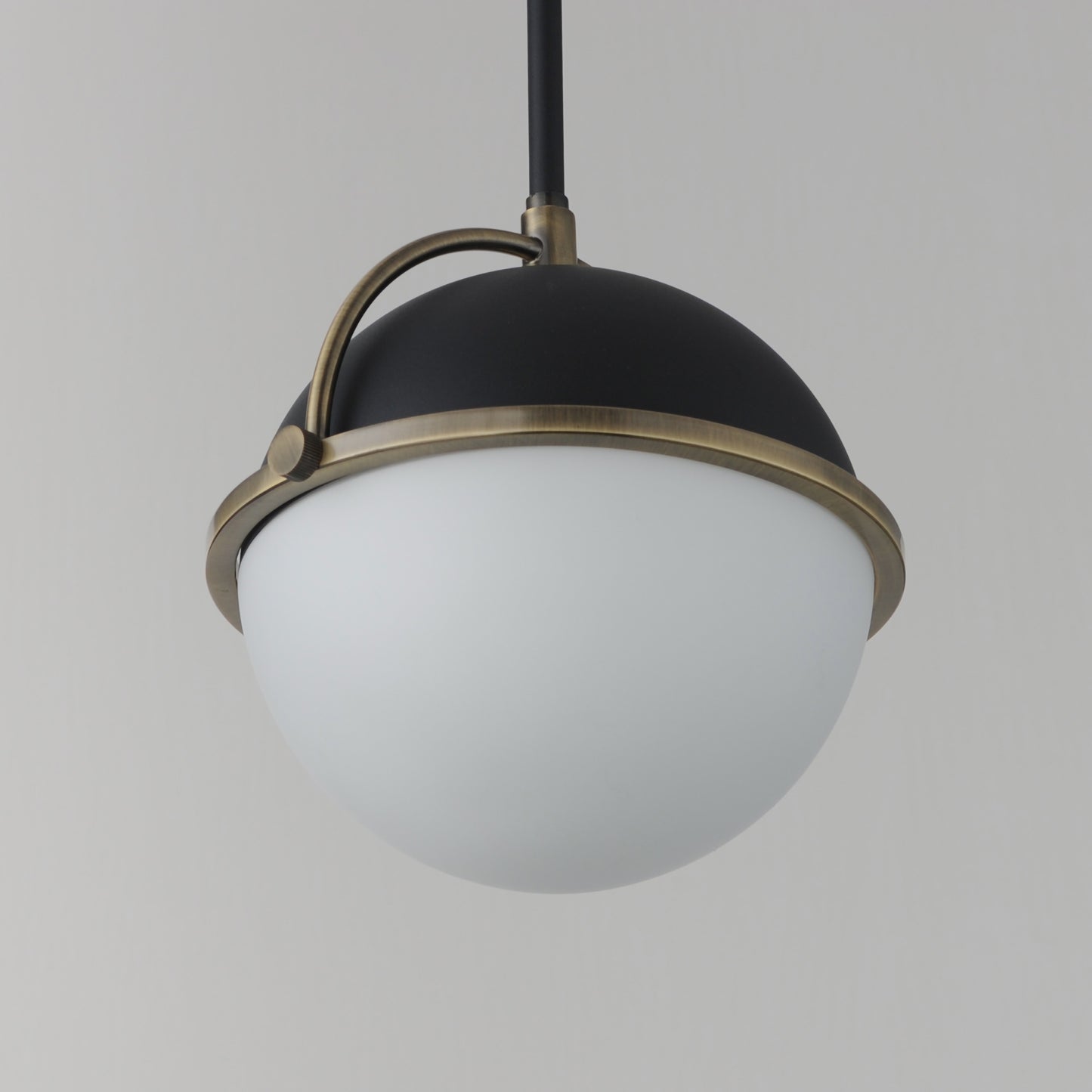 12411SWBKWBR - 1 Light Duke 9.5" Pendant - Black/Weathered Brass