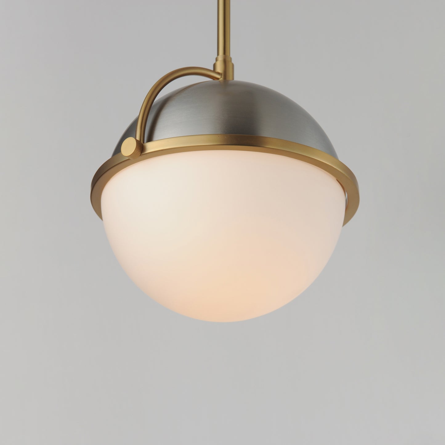 12411SWSNSBR - 1 Light Duke 9.5" Pendant - Satin Nickel / Satin Brass