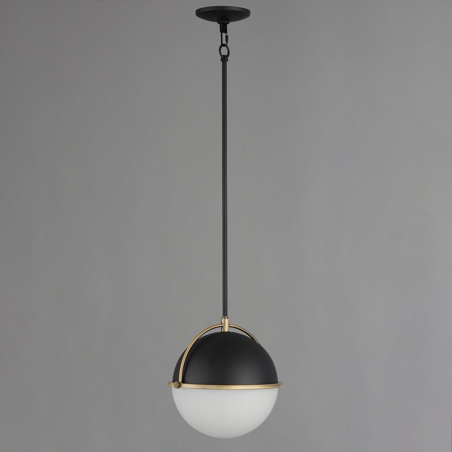 12412SWBKWBR - 1 Light Duke 12" Pendant - Black/Weathered Brass