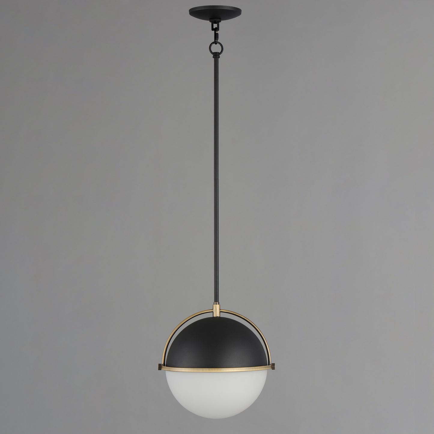 12412SWBKWBR - 1 Light Duke 12" Pendant - Black/Weathered Brass