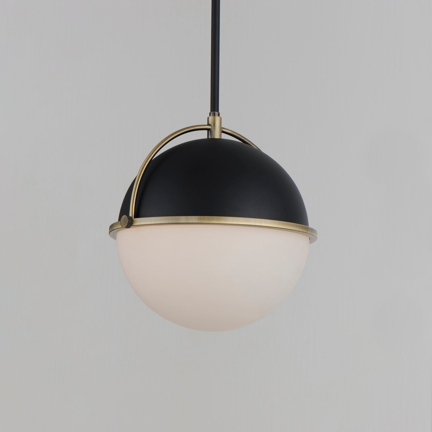 12412SWBKWBR - 1 Light Duke 12" Pendant - Black/Weathered Brass