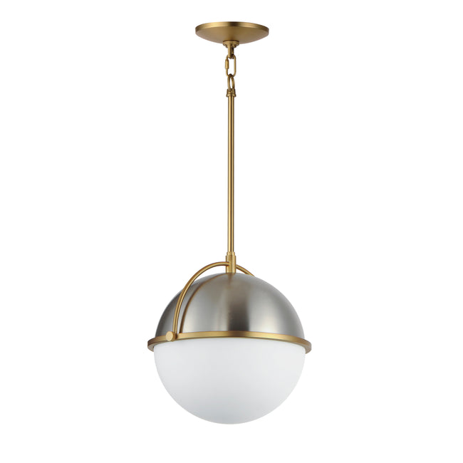 12412SWSNSBR - 1 Light Duke 12" Pendant - Satin Nickel / Satin Brass