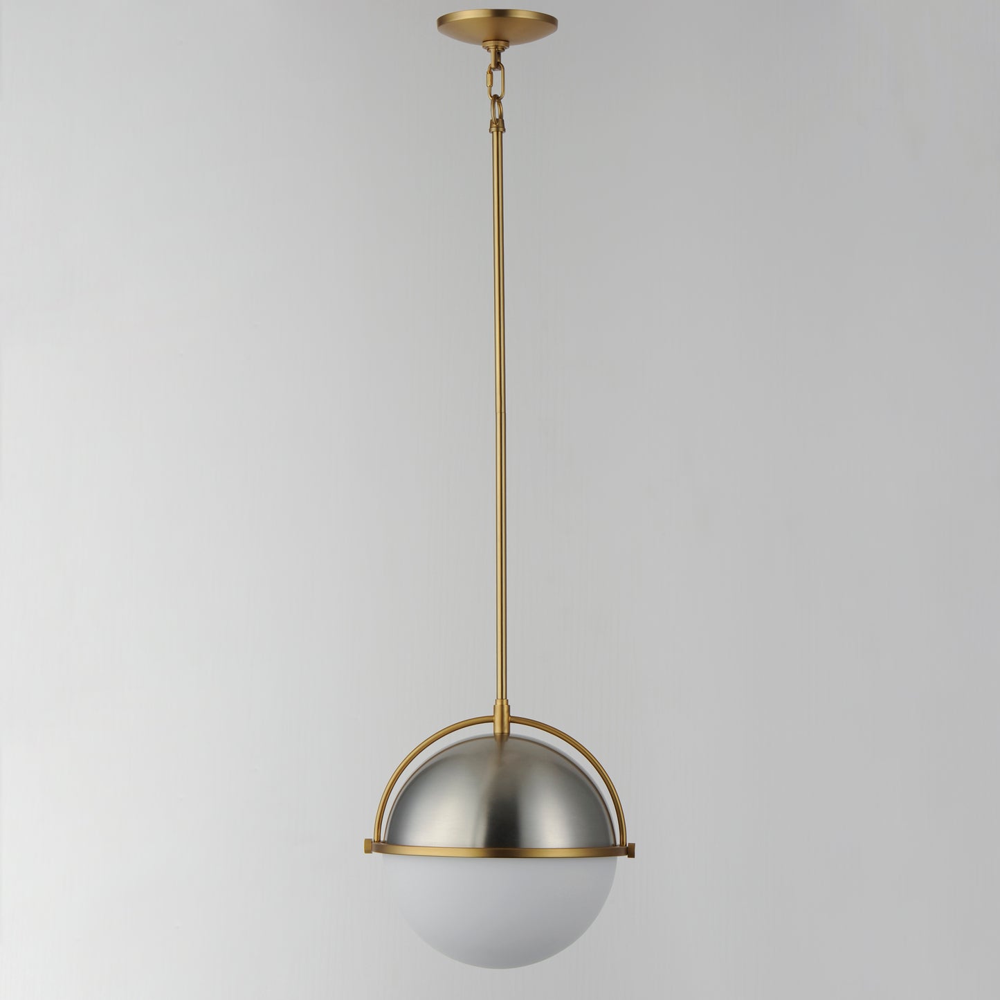 12412SWSNSBR - 1 Light Duke 12" Pendant - Satin Nickel / Satin Brass