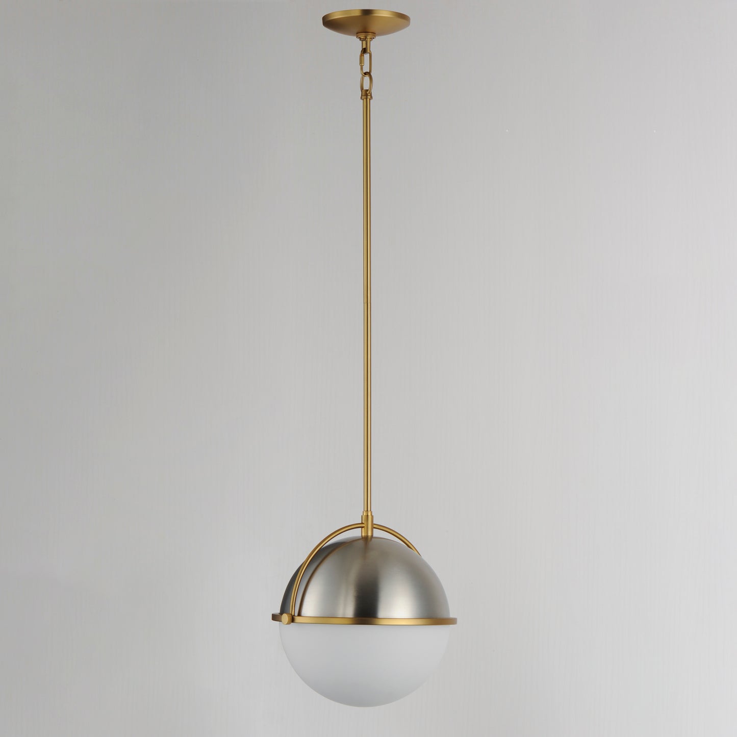 12412SWSNSBR - 1 Light Duke 12" Pendant - Satin Nickel / Satin Brass