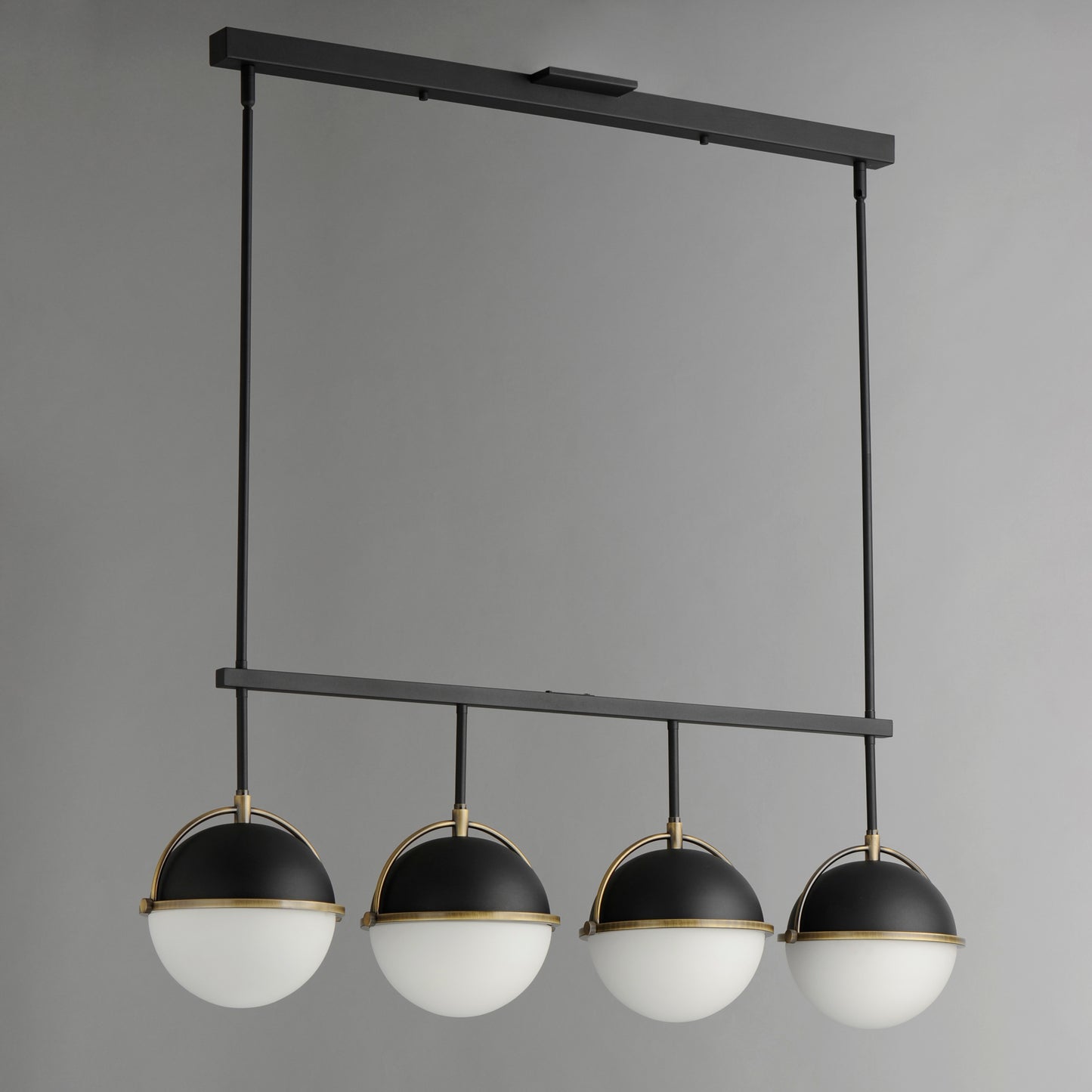 12414SWBKWBR - 4 Light Duke 8.75" Pendant - Black/Weathered Brass