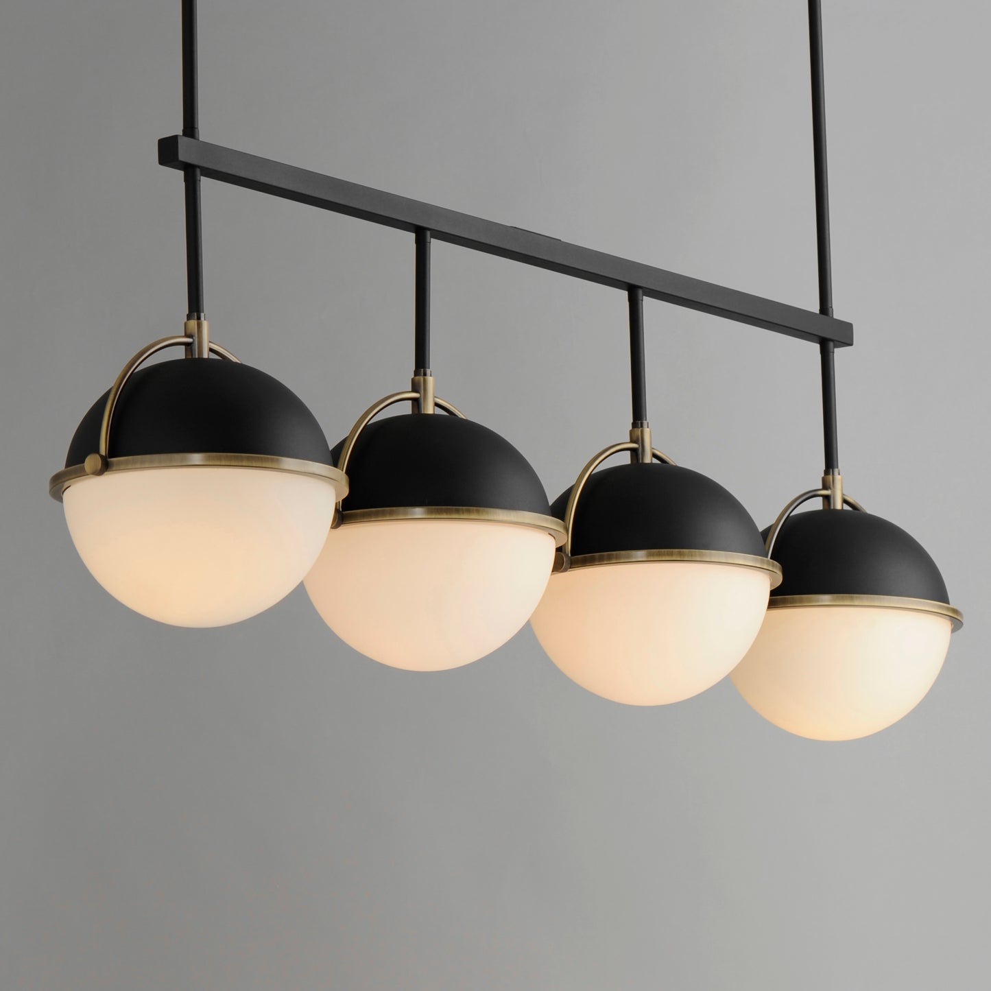 12414SWBKWBR - 4 Light Duke 8.75" Pendant - Black/Weathered Brass