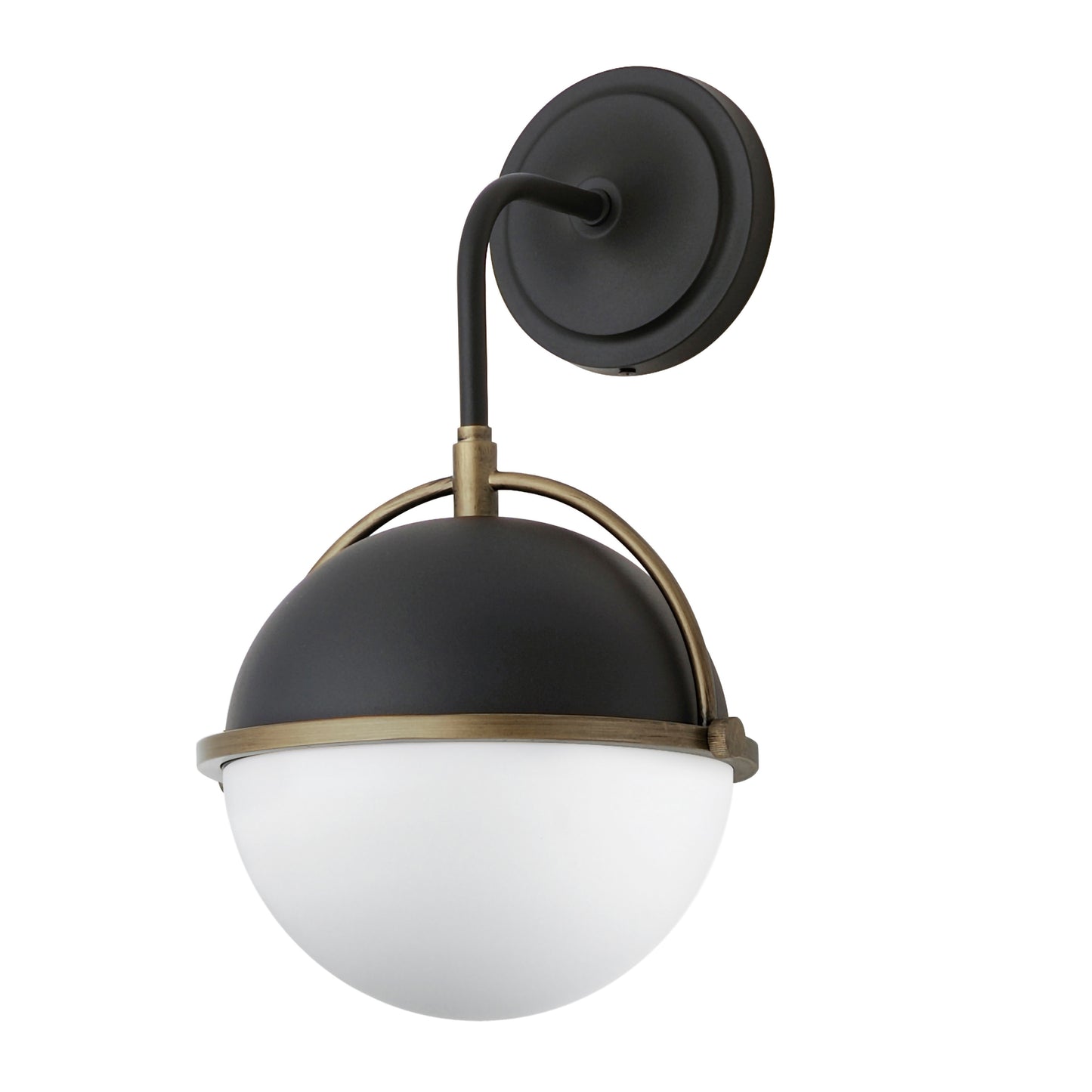 12416SWBKWBR - 1 Light Duke 9.5" Wall Sconce - Black/Weathered Brass