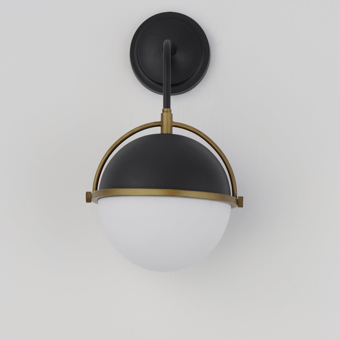 12416SWBKWBR - 1 Light Duke 9.5" Wall Sconce - Black/Weathered Brass