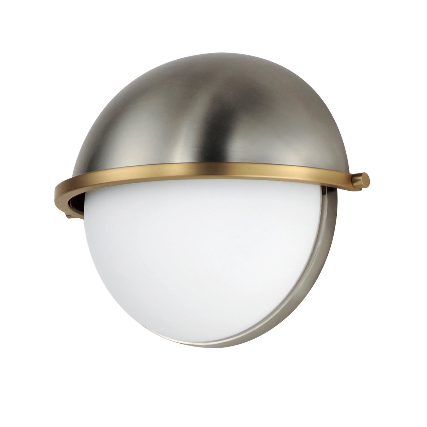 12418SWSNSBR - 1 Light Duke 9.5" Wall Sconce - Satin Nickel / Satin Brass