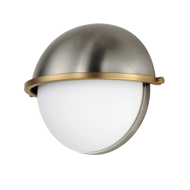 12418SWSNSBR - 1 Light Duke 9.5" Wall Sconce - Satin Nickel / Satin Brass