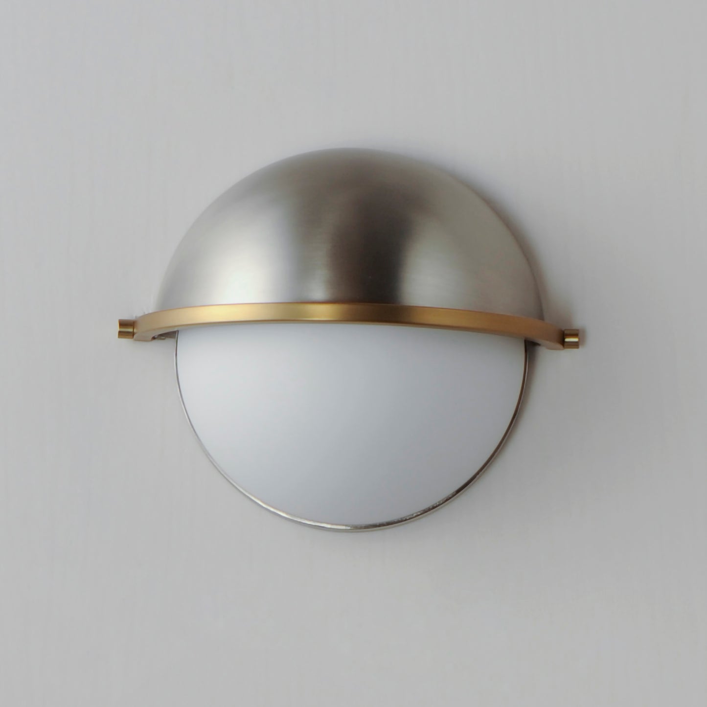 12418SWSNSBR - 1 Light Duke 9.5" Wall Sconce - Satin Nickel / Satin Brass