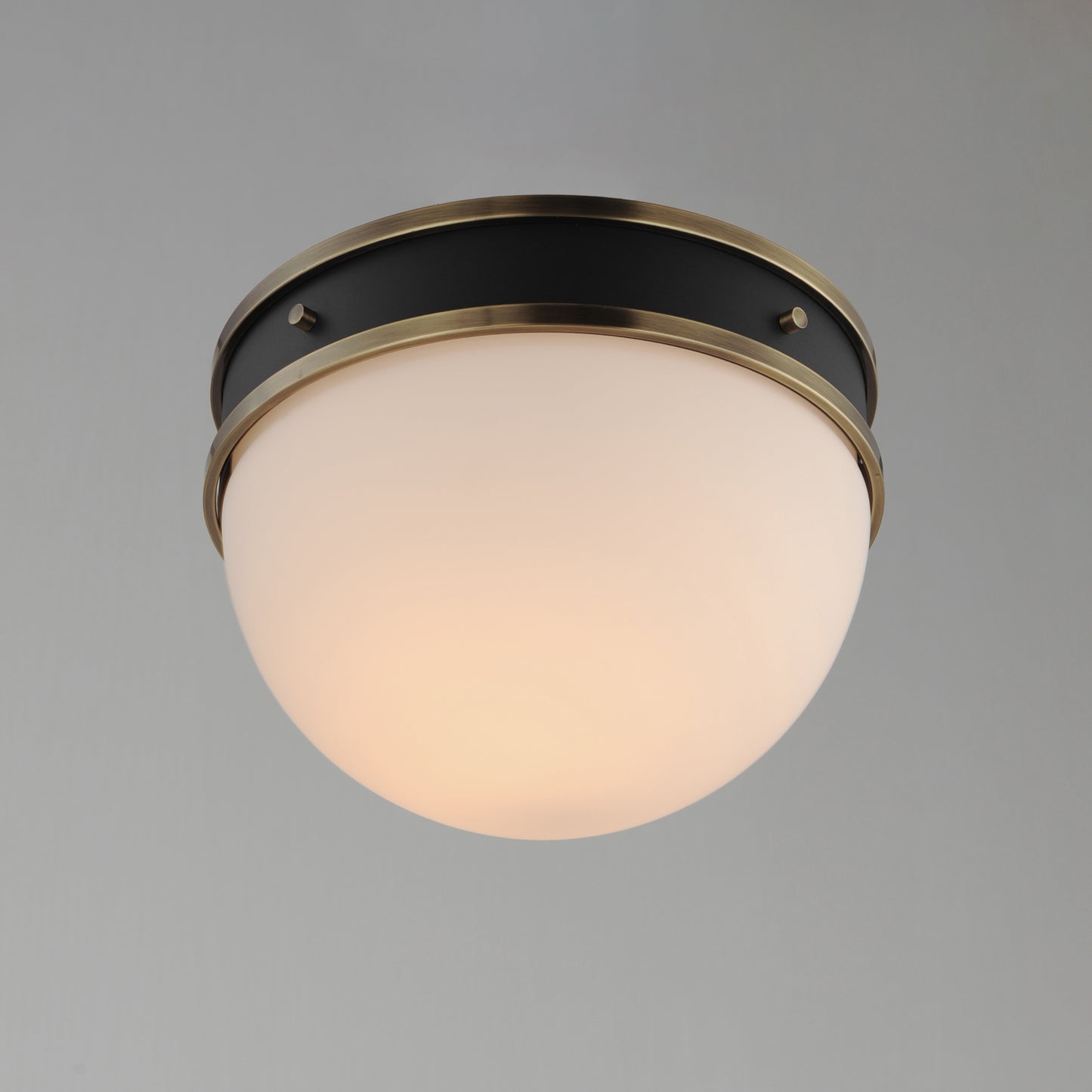 12419SWBKWBR - Duke 12" Flush Mount Ceiling Light - Black/Weathered Brass