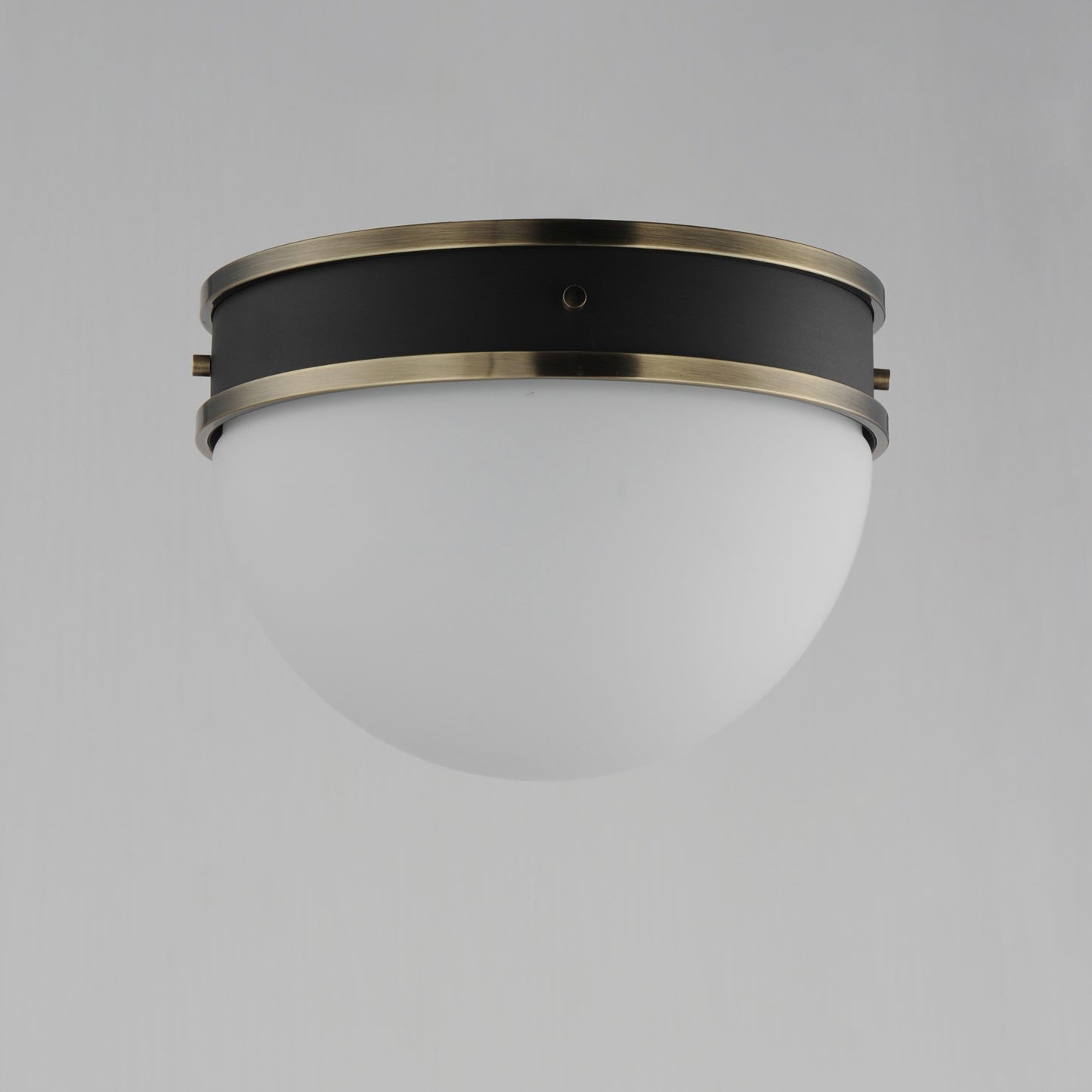12419SWBKWBR - Duke 12" Flush Mount Ceiling Light - Black/Weathered Brass