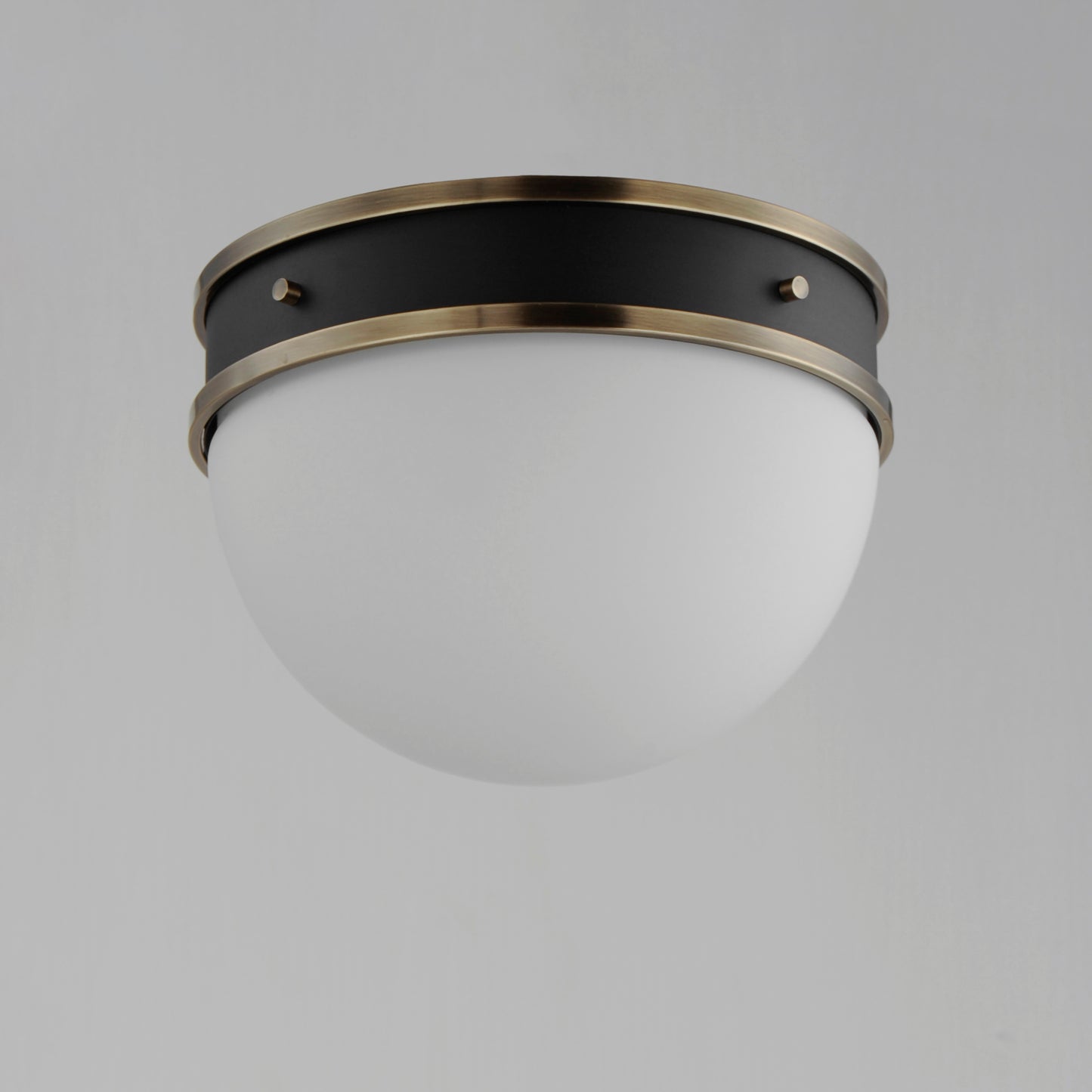 12419SWBKWBR - Duke 12" Flush Mount Ceiling Light - Black/Weathered Brass