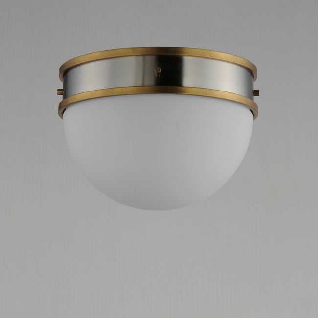 12419SWSNSBR - Duke 12" Flush Mount Ceiling Light - Satin Nickel / Satin Brass