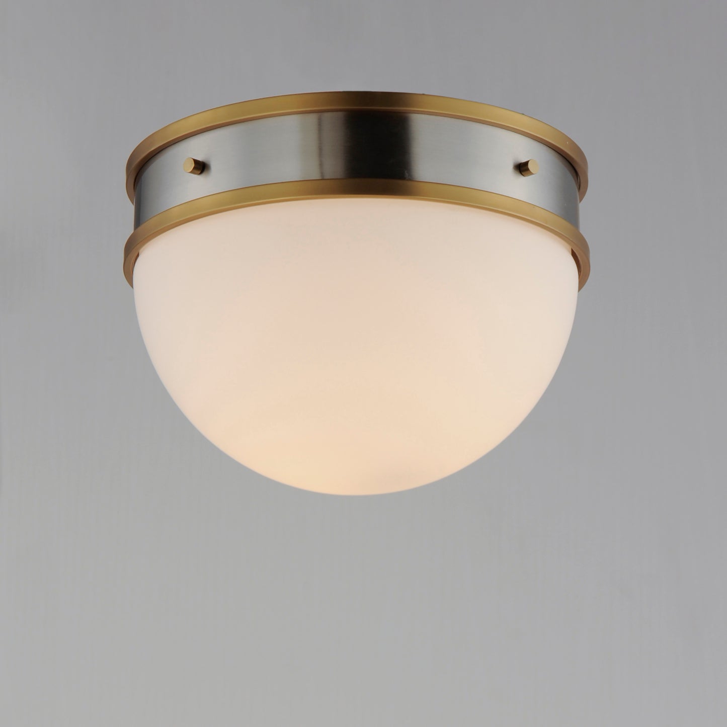 12419SWSNSBR - Duke 12" Flush Mount Ceiling Light - Satin Nickel / Satin Brass
