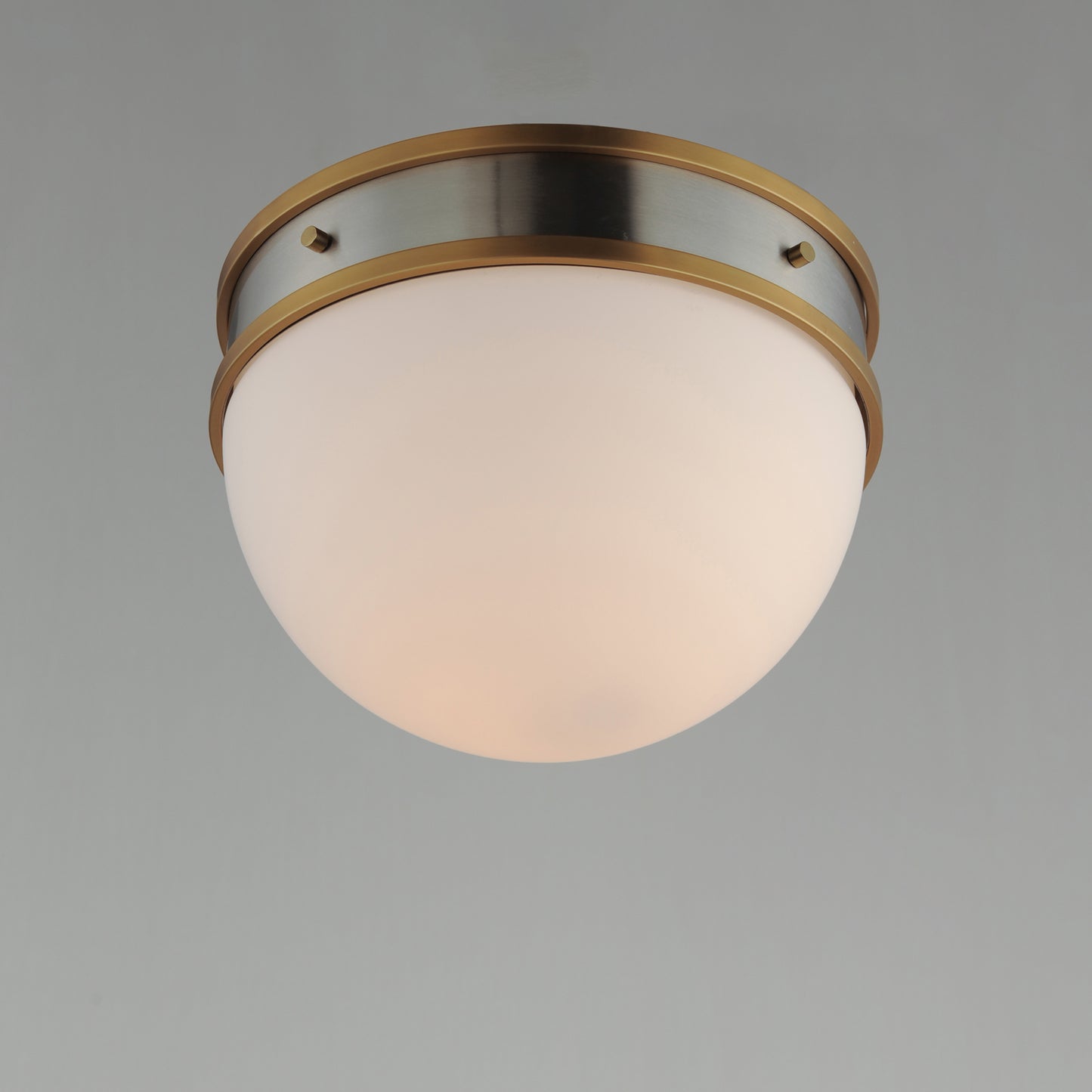 12419SWSNSBR - Duke 12" Flush Mount Ceiling Light - Satin Nickel / Satin Brass