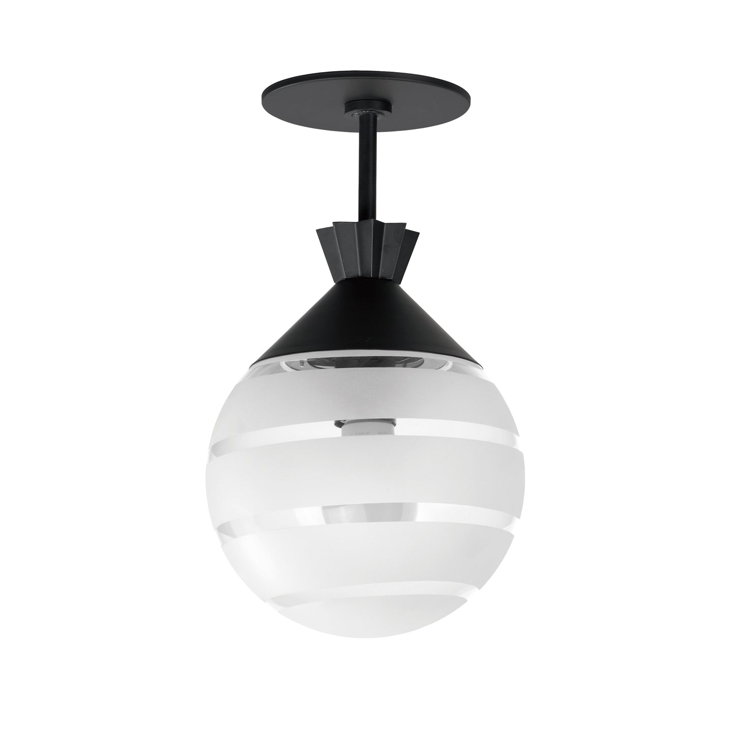 12441CLFTBK - Copacabana 7.75" Semi Flush Mount Ceiling Light - Black