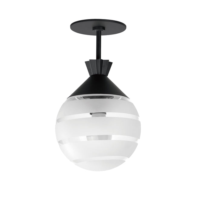 12441CLFTBK - Copacabana 7.75" Semi Flush Mount Ceiling Light - Black