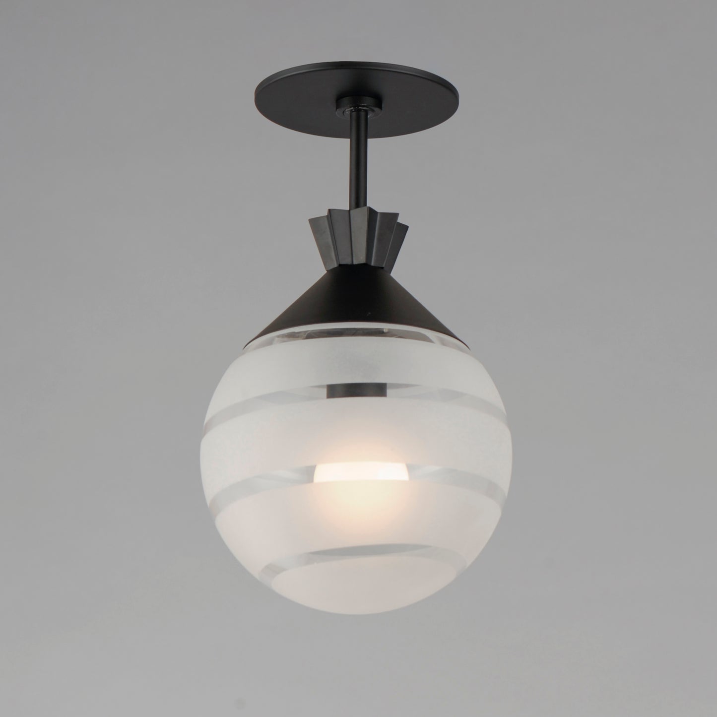 12441CLFTBK - Copacabana 7.75" Semi Flush Mount Ceiling Light - Black