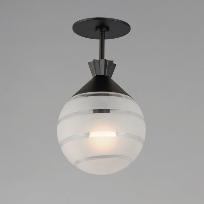 12441CLFTBK - Copacabana 7.75" Semi Flush Mount Ceiling Light - Black