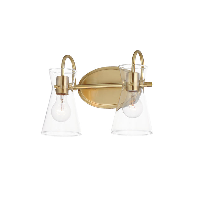 12482CLNAB - 2 Light Ava 14" Vanity Light - Natural Aged Brass