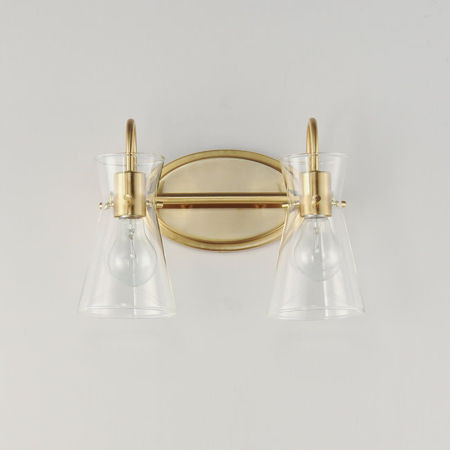 12482CLNAB - 2 Light Ava 14" Vanity Light - Natural Aged Brass